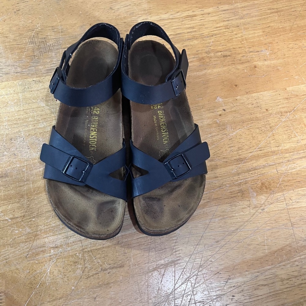 Birkenstock Yara Black Birko-Flor Ankle Strap Sandals EU 42 L11 M9